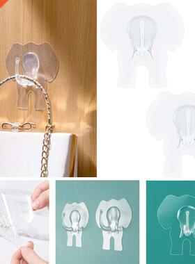 Transparent Strong Self Adhesive Elephant Shape Hook Punch-f
