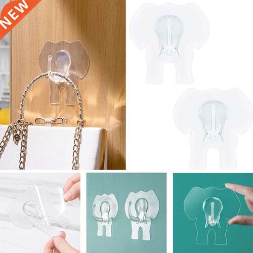 Transparent Strong Self Adhesive Elephant Shape Hook Punch-f