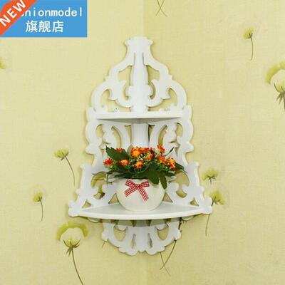 Vintage Wooden Wall Rack Decor Floral Hallow Out Wood Wall C