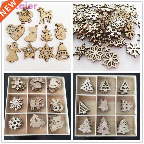 50pcs Wooden 2020 Christmas Decorations Tree Ornaments Santa