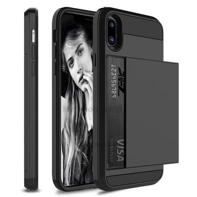 *iPhone X XS Max 7 8 XR 5 SE 6 Case Wallet Card Holder ID Sl