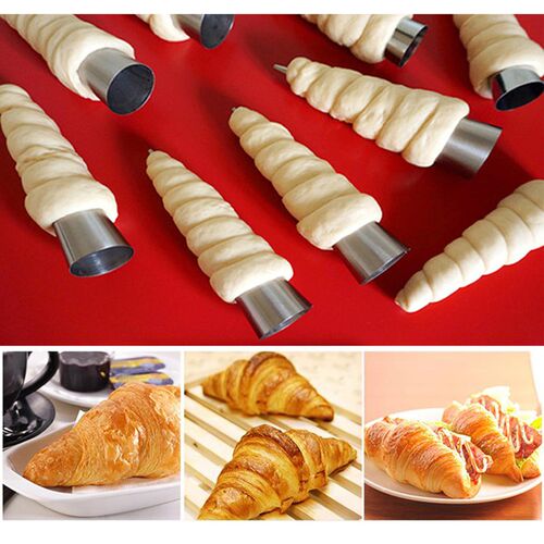 5PCS Conical Tube Cone Roll Moulds Stainless Steel Spiral Cr