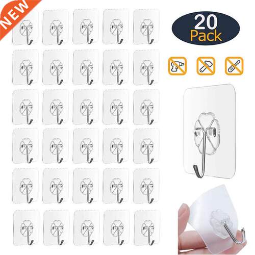 Transparent Wall Hooks Strong Self Adhesive Door Wall Hanger