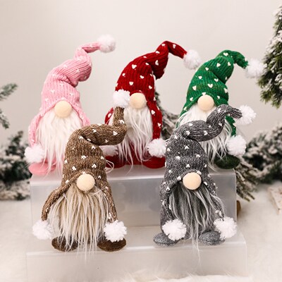 Christmas Gnome Doll Ornaments Funny Standing Plush Dolls Ho