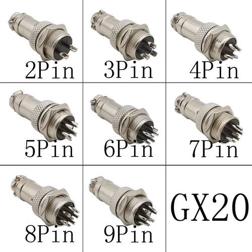 1Pair GX20 2/3/4/5/6/7/8/9 Pin Male and Female Circul Avia