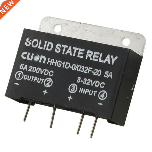Heat Sink Input 3-32V DC Output 5A 200V DC PCB Mount SSR Sol