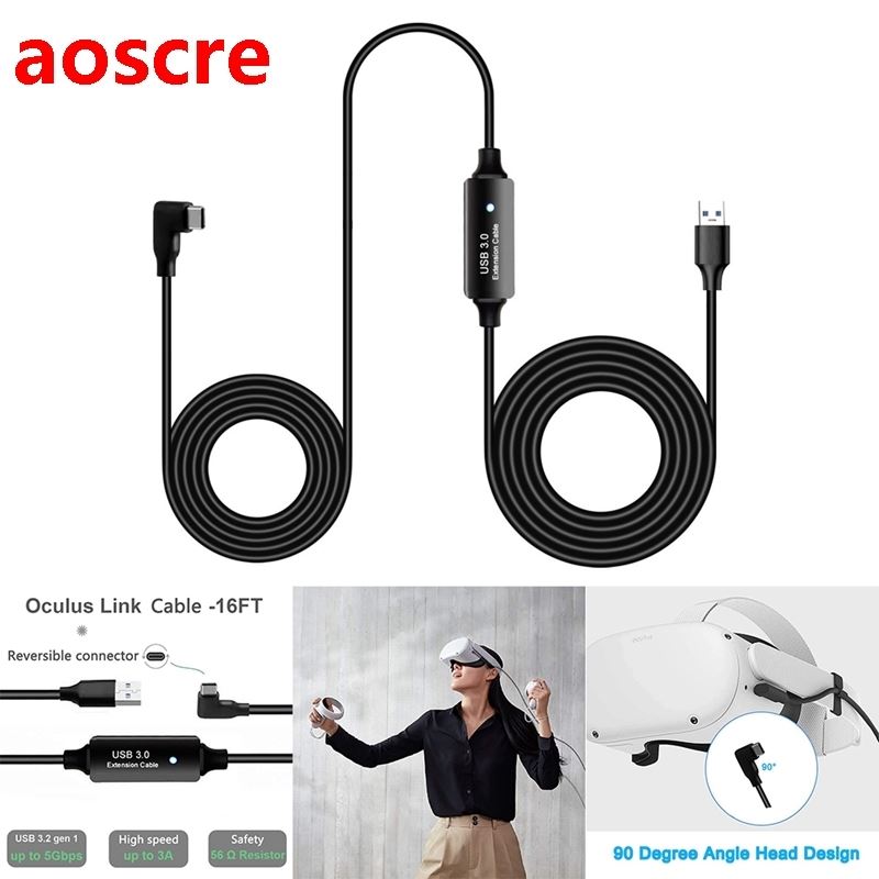 VR Data Cable, Type A to Type C Vr Data Extension Cable for