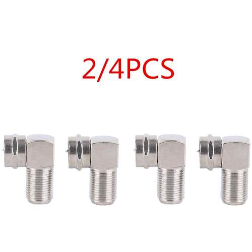 2/4pcs F-Type Male to Female 90 Degree Right Angle TV Aerial