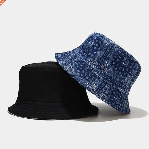 Summer Bandana Paisley Cotton Bucket Hat for Men Women Hip H