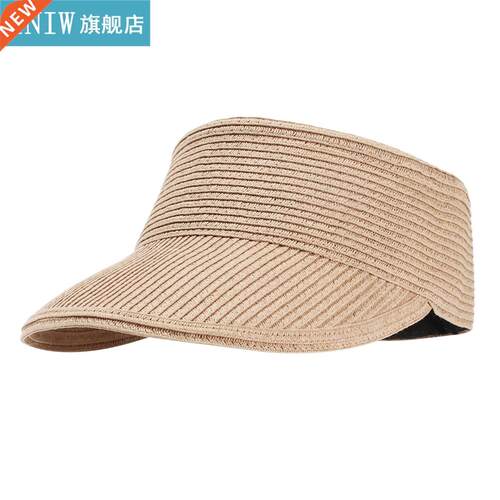 Khaki Color Foldable Wide Brim Beach Sun Hat Summer Women Fa