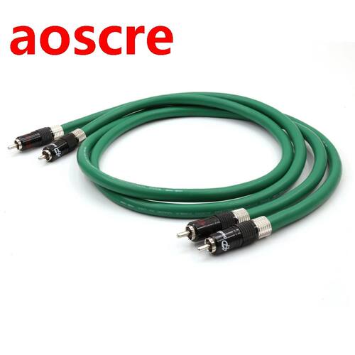 Pair 2328Green Hifi Silver-Plate Cable High Quality 6N OFC H