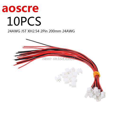 10 Pcs/Lot 24AWG JST XH2.54 2 Pin Connector Plug Wire Cable