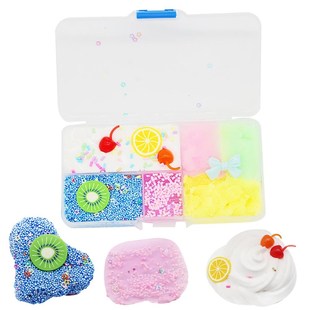 Fluffy Foam Slime Clay Box Kiwi Lemon Fruit Plate Cloud Brus
