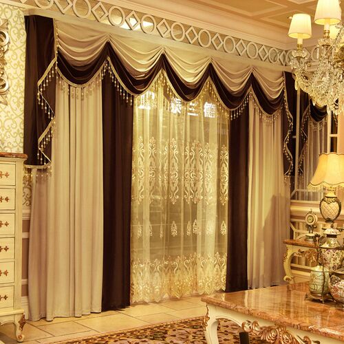 European-style Curtains Living Room Atmosphere American-styl