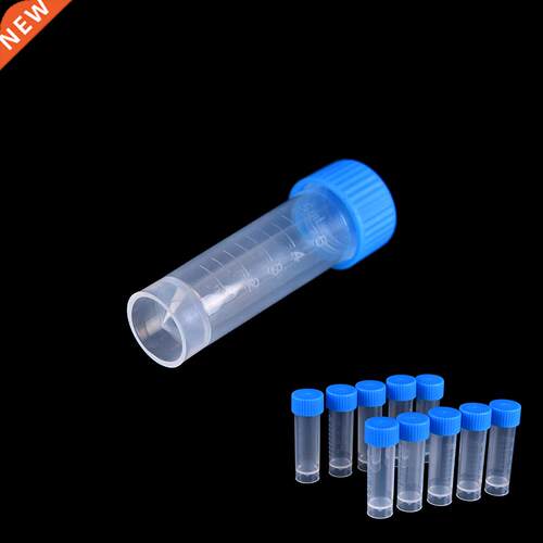 100pcsx 5ml Chemistry Plastic Test Tubes Vials Seal Caps Pa
