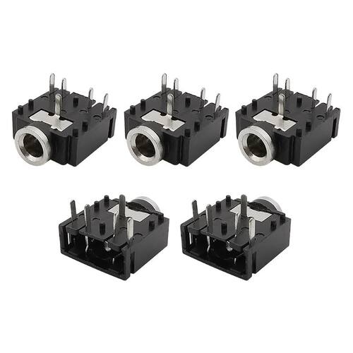 5Pcs PJ-07 .5mm Female Socket Stereo Audio Headphone Conne