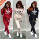 Two Piece Set Tracksuit Women Top+Pant Suits Hoodie Pullover