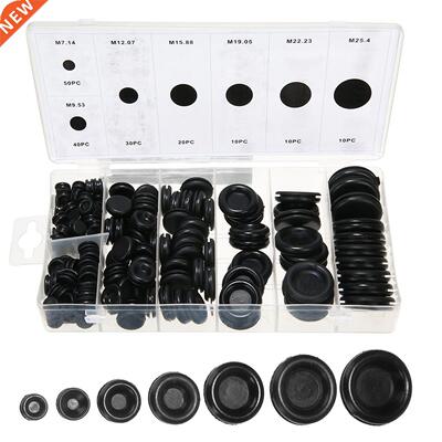 170pcs New Black Rubber Grommet Assortment Kits Car Electric