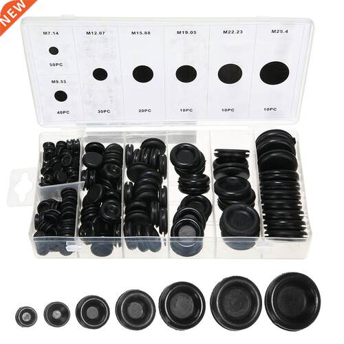170pcs New Black Rubber Grommet Assortment Kits Car Electric