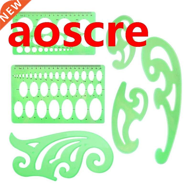 6 Pcs Drawngs Templates Crcle Oval Curve Template Stencls