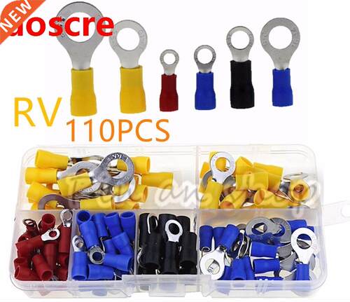 110pcs ring terminal set Copper Crimp Connector Insulated Co