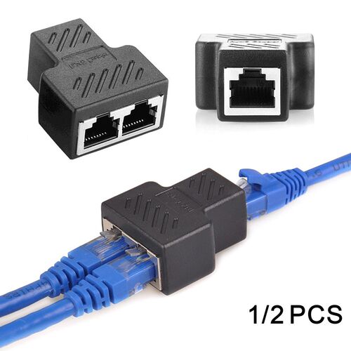 Connector Adapter 1 To 2 Ways RJ45 Ethernet LAN Network Spli