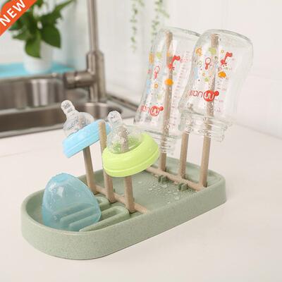 Non-toxic Baby Milk Bottle Drying Rack Wheat Straw Draining