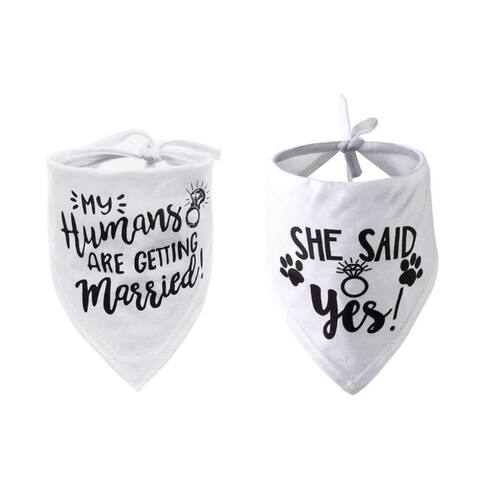 Dog Wedding Bandana Mried Engagement Pet Triangle Bibs Sca