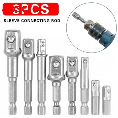 8pcs Chrome Vanadium Steel Socket Adapter Power Set Hex Shan