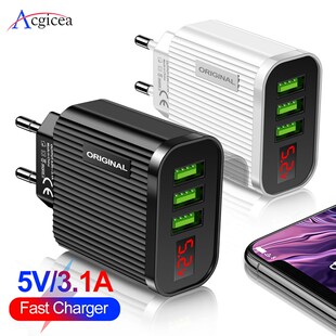 LED 3 Display USB Charger for Samsung S20 Smart Fast Chargin