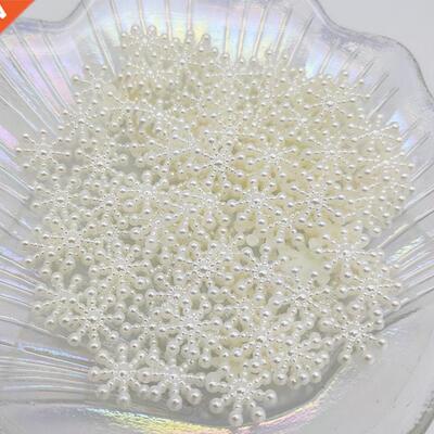 100pcs 15mm White Ivory Snowflake Shape Beads Craft Imitatio
