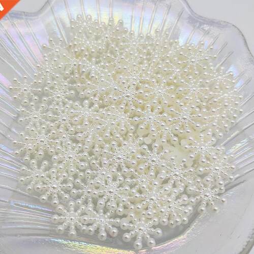 100pcs 15mm White Ivory Snowflake Shape Beads Craft Imitatio