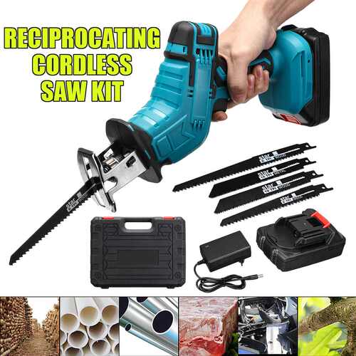 Portable 110/220V Cordless Reciprocating Saw Li Ion Battery