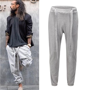 High Street Gray Black Joggers Sweatpants Mens Solid Straigh