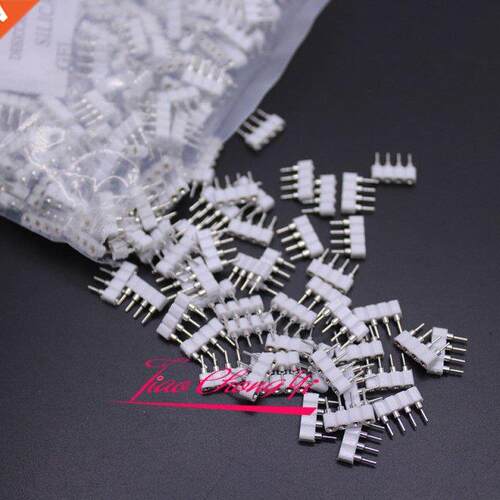 100pcs 4pin white connectors needle connector male to female