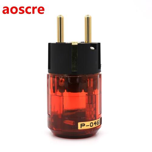 2PCS P-046E 24K Gold Plated EUR Power Plug for  power wir