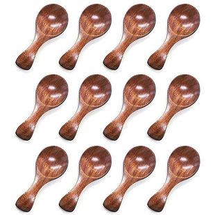 Small Wooden Spoon, 10PCS Ice Cream Salt Spoons Honey Coffee