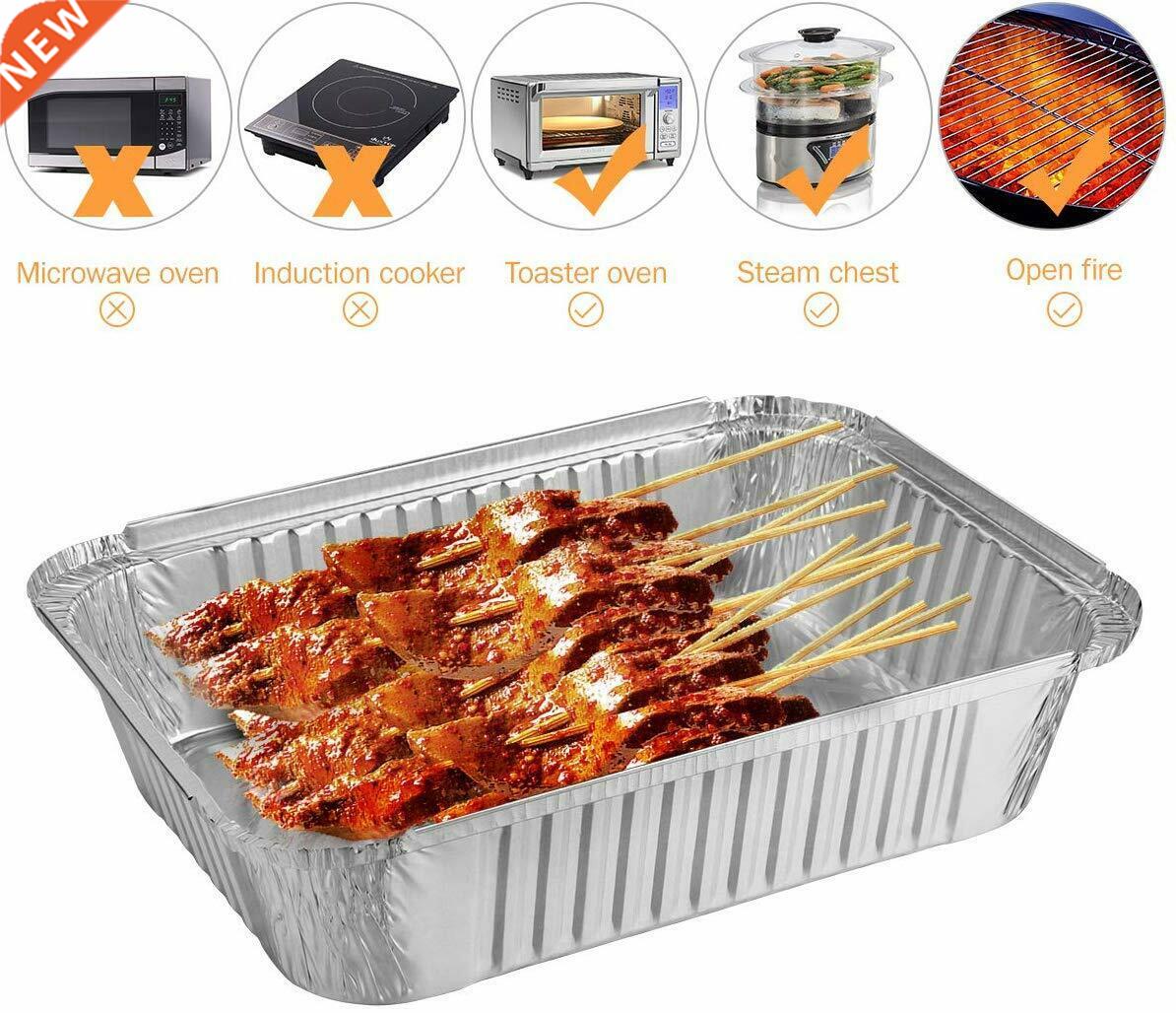 40pcs 570ml Disposable BBQ Drip Pan Tray Aluminum Foil Tin L