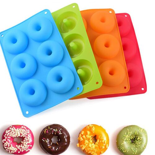 6 Grid Donut Mold Silicone Bakery Baking Pan Non-Stick Donut
