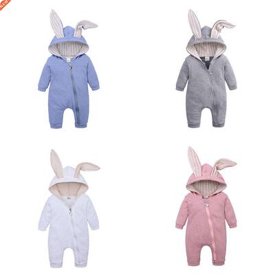 Newborn Baby Boy Girl Warm Clothes Rabbit Ears Romper Jumpsu