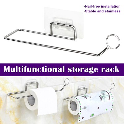 Toilet Paper Holder Stainless Steel Bathroom Suction Hanger