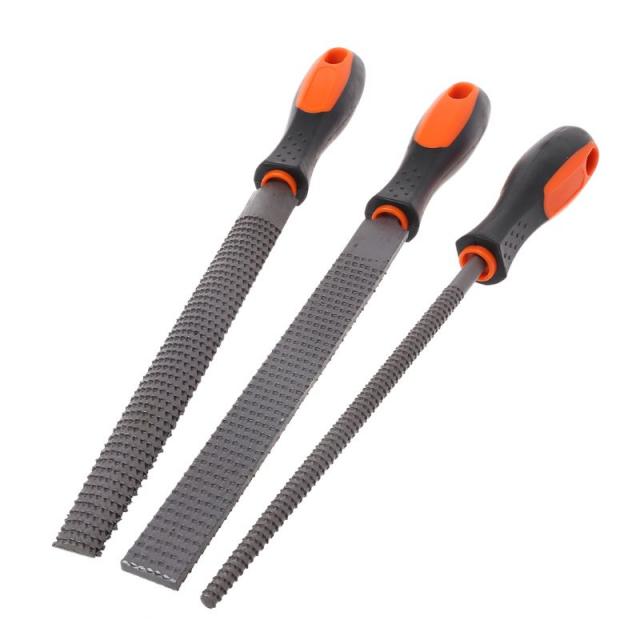 3 Pcs/Set Wood Rasp Steel File Carving Flat Round Semi-circu