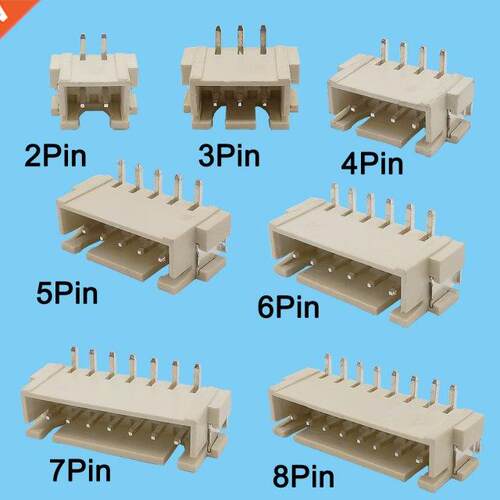 50 Pcs XH2.54mm 2//4/5/6/7/8 Pin Housing Wire Connector SMD