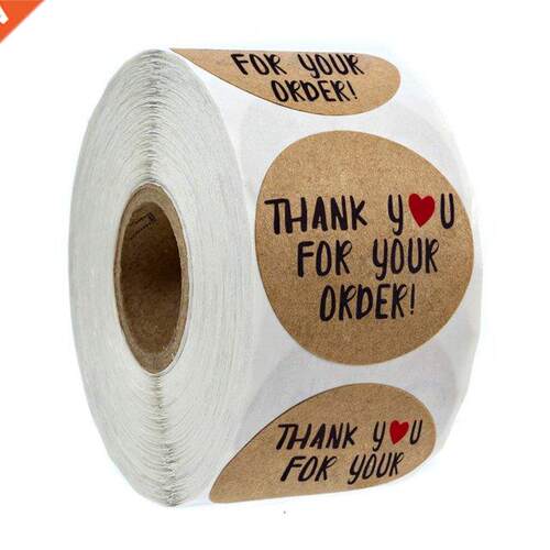 100-500pcs Wholesale Kraft Paper Thank You For Your Order St