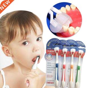 2022 1PC Creative Baby Toothbrush Three Sided Safety Soft Br