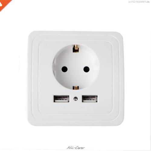 Power outlet Dual USB Port 5V 2A Electric Wall Charger Adapt