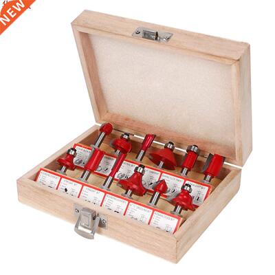 12pcs 1/4 Inch Shank Wood Router Bit Woodworking Cutter Rota