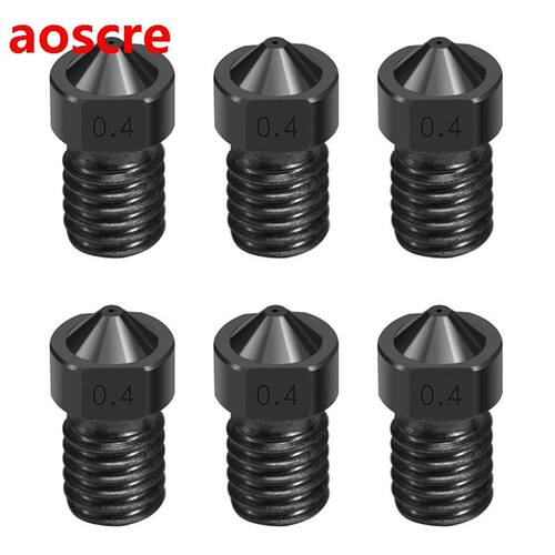 6 Pcs 3D Printer Extruder Hardened Steel Nozzle 0.4 mm/1.75