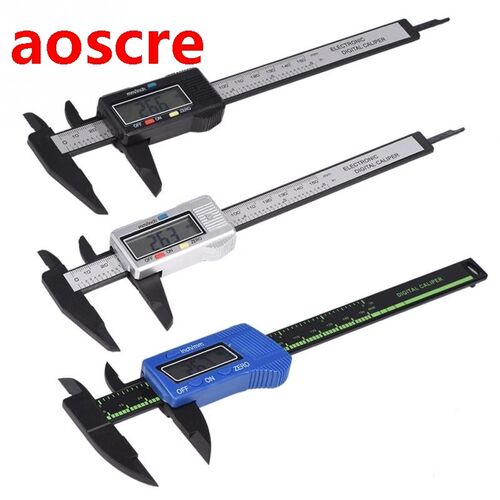 Plastic Black Silver Blue Optional Digital Caliper with Extr