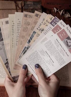 60 Sheets Retro Old Book Pages  Vintage Decorative Materi